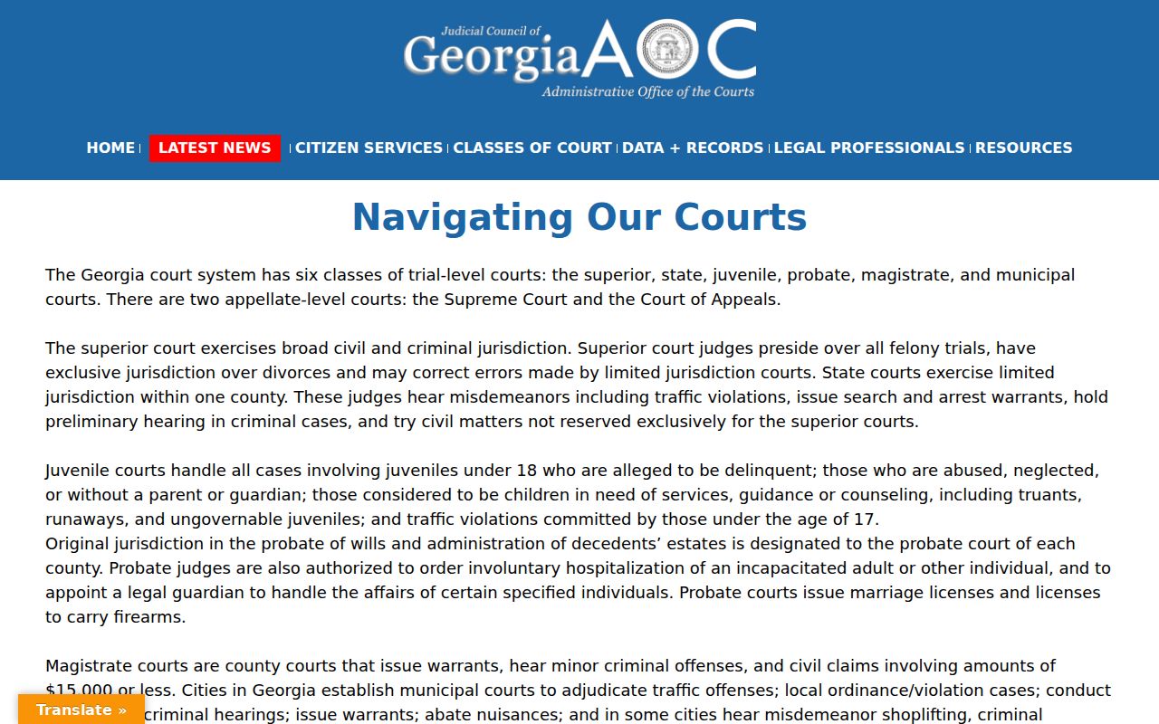 Georgia court guide for Appling County arrest warrants
