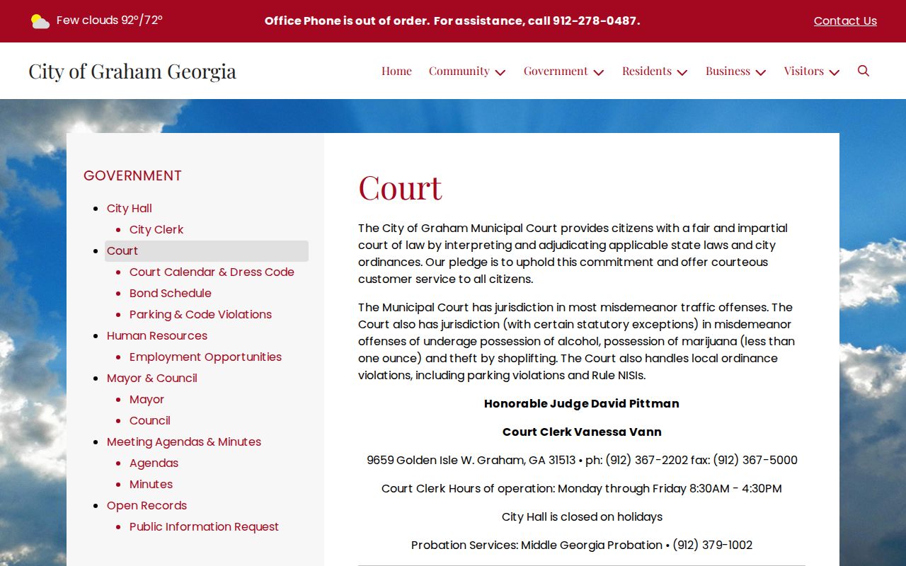 Graham warrant search Municipal Court page in Appling County