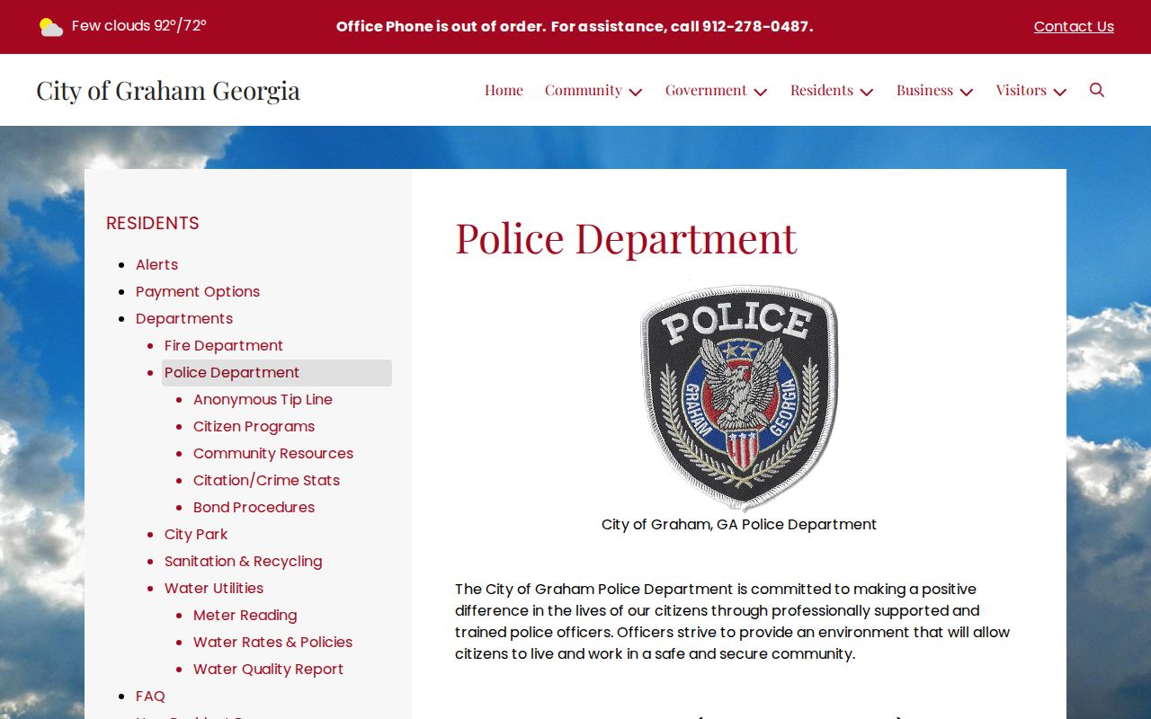 Graham Police route for Appling County municipal warrants