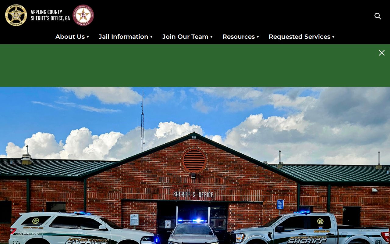 Appling County Sheriff official website and contact interface